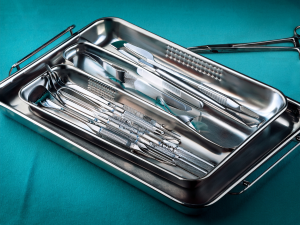 Surgical instruments on a tray symbolising unusual extractions.
